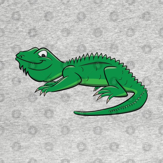 Cartoon Green Lizard by Dad n Son Designs